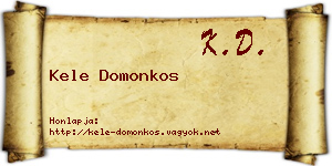 Kele Domonkos névjegykártya